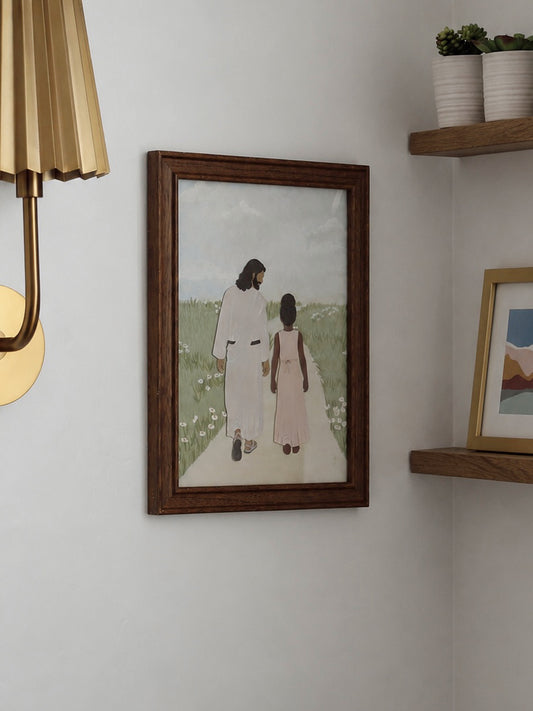 Walk With Him, Customizable Collage Art