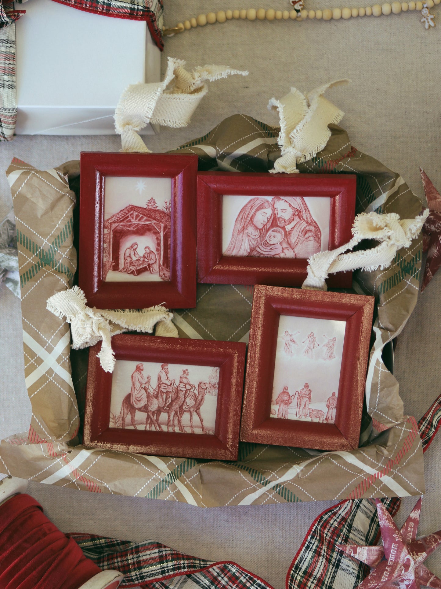 Ornaments; set of four