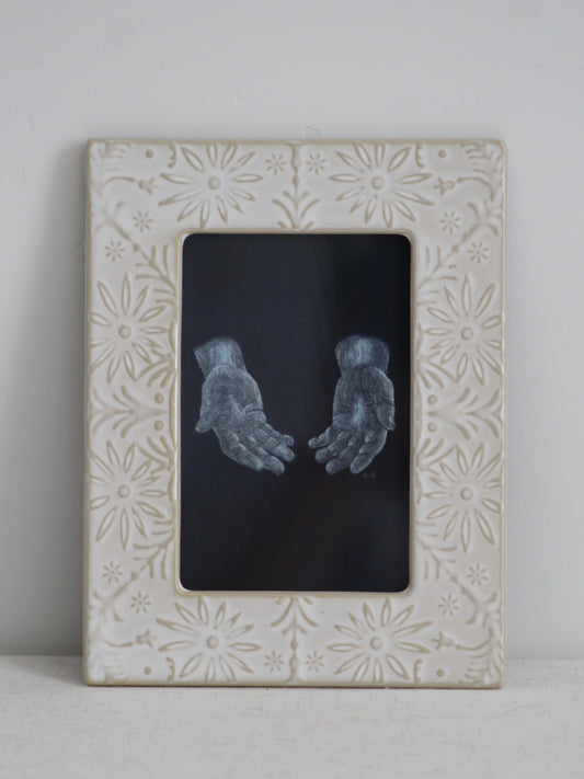 His Hands Pre-framed Print