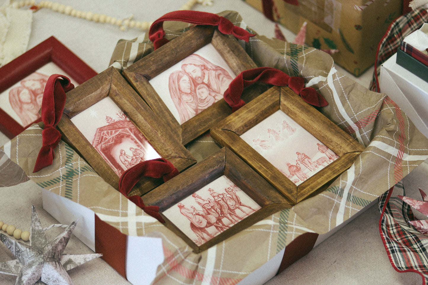 Ornaments; set of four