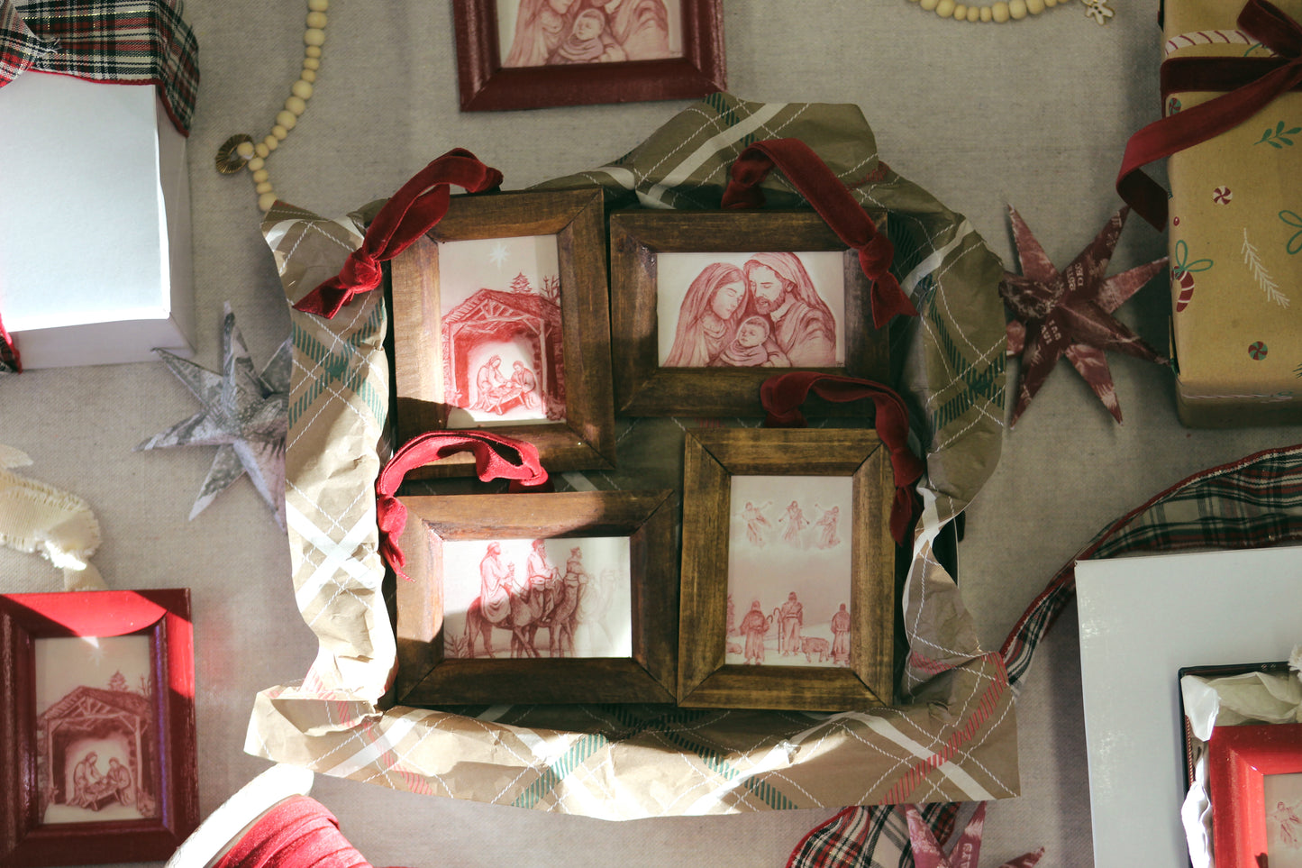 Ornaments; set of four